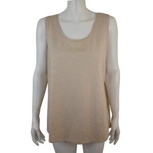 Chico's The Ultimate Tee Tan Metallic Scoop Neck Sleeveless Tank Womens 2 L 12